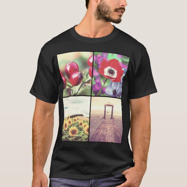 Moderiktig beställnings- fotorasterdesign ditt tee shirt (Framsida)