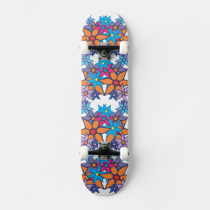 Moderiktig blommönster mini skateboard bräda 18,7 cm