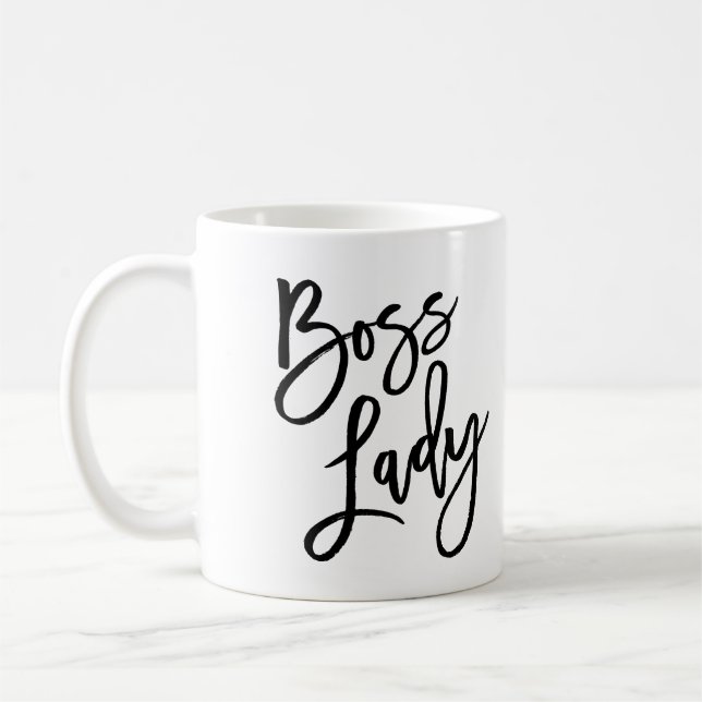 Moderiktig bokstäver för chefdam kaffemugg (Vänster)