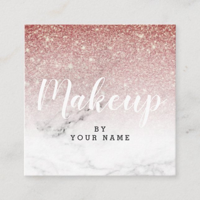 Moderiktig chicbruntmarmor kvadrerar visitkorten fyrkantigt visitkort (Framsida)