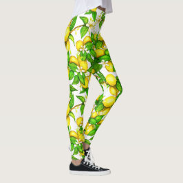 Moderiktig citrontryckdamasker leggings