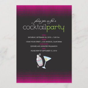 Moderiktig cocktailpartyinbjudan (fuschiaen) inbjudningar