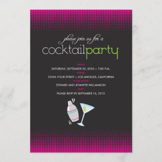 Moderiktig cocktailpartyinbjudan (fuschiaen) inbjudningar
