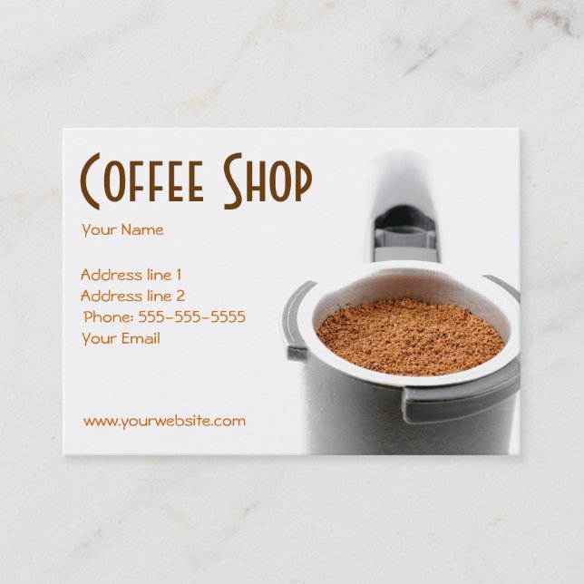Moderiktig coffee shopvisitkort visitkort (Framsida)