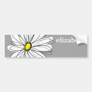 Moderiktig daisy med grått och gult bildekal