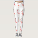 Moderiktig flamingojulren leggings<br><div class="desc">Roliga leggins som presenterar en rosa flamingo som klär upp mönster för Rudolph rött näsren.</div>