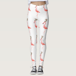 Moderiktig flamingojulren leggings