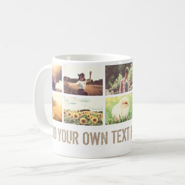 Moderiktig fotocollage och text kaffemugg (Framsida vänster)
