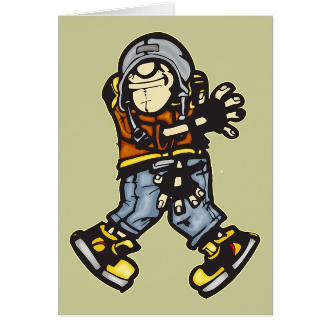 Moderiktig hip hopdansare hälsningskort (Framsidan)