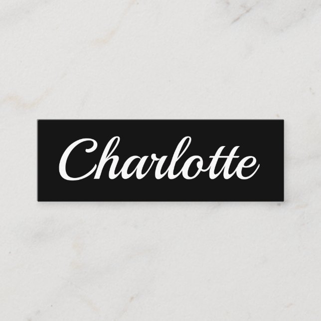 Moderiktig minimalist modern svart visitkort (Framsida)