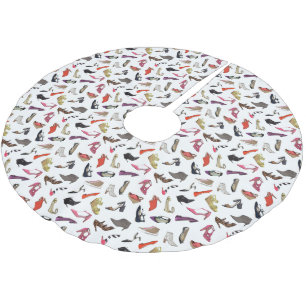 Moderiktig mode skor julgrankjolen julgransmatta borstad polyester