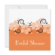 Moderiktig möhippainbjudan - orangeblommor