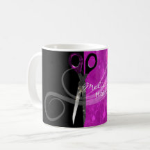 Moderiktig purpurfärgad hårstylistmugg