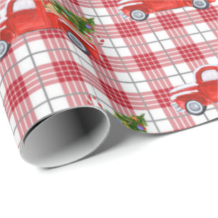 Moderiktig röd helgdag för lastbil för presentpapper