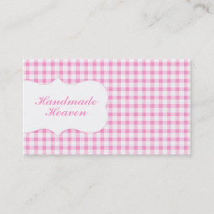 Moderiktig rosa Gingham Visitkort