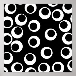 Moderiktig svartvit retro design poster