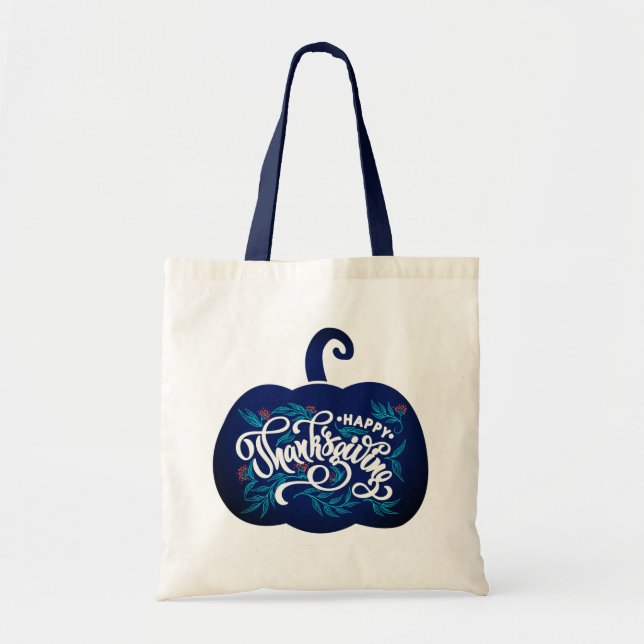 moderiktig text om pumpa för Thanksgiving Tygkasse (Framsidan)