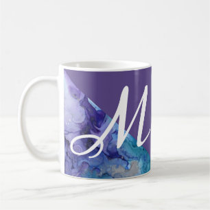 Moderiktig ultraviolett vattenfärgturkosMonogram Kaffemugg