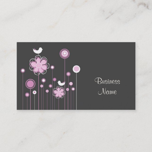 Moderiktig visitkort för blom- design (Framsida)