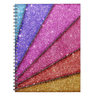 Moderiktiga geometriska glitterrandar anteckningsbok