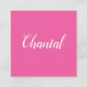 Moderiktiga handskrivna minimalist rosa fyrkantigt visitkort