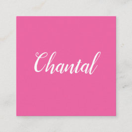 Moderiktiga handskrivna minimalist rosa fyrkantigt visitkort