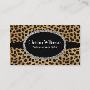 Moderiktiga LeopardtryckRhinestones Visitkort