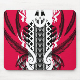 Moderiktiga rosatatueringdesigner med polynesian musmatta