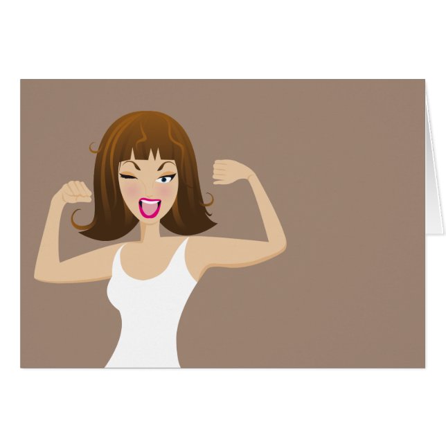 MODERIKTIGA SPORTIGA GULLIGA FLICKOR HÄLSNINGSKORT (Framsidan Horizontal)