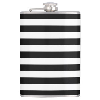 Moderiktiga svartvita breda vågrätrandar fickplunta