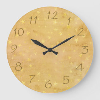 Moderiktigt guld omkullkastar stjärnavattenfärg stor klocka