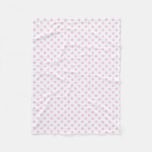 Moderiktigt gulligt rosa vitpolka dotsmönster fleecefilt