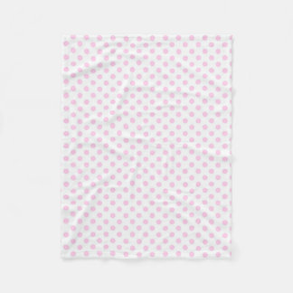 Moderiktigt gulligt rosa vitpolka dotsmönster fleecefilt