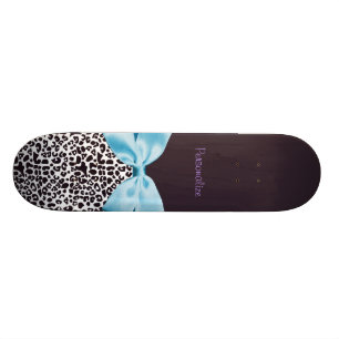 Moderiktigt Leopardtryck och strumpebandsorden med Skateboard Bräda 19,5 Cm