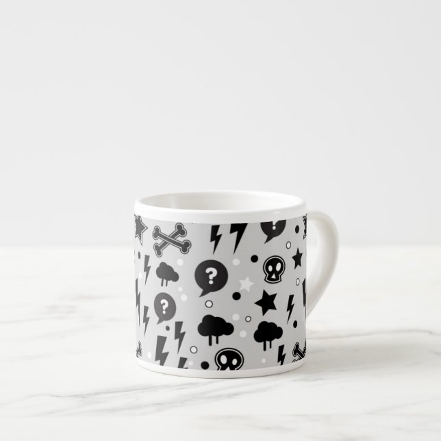 Moderiktigt mönster espressomugg (Framsida höger)