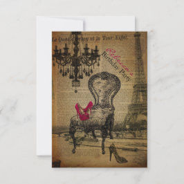 moderiktigt parisian flickaktigt inbjudningar