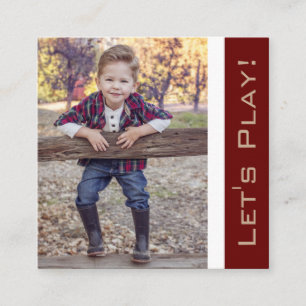 Moderiktigt rött Playdate kort w/Photo