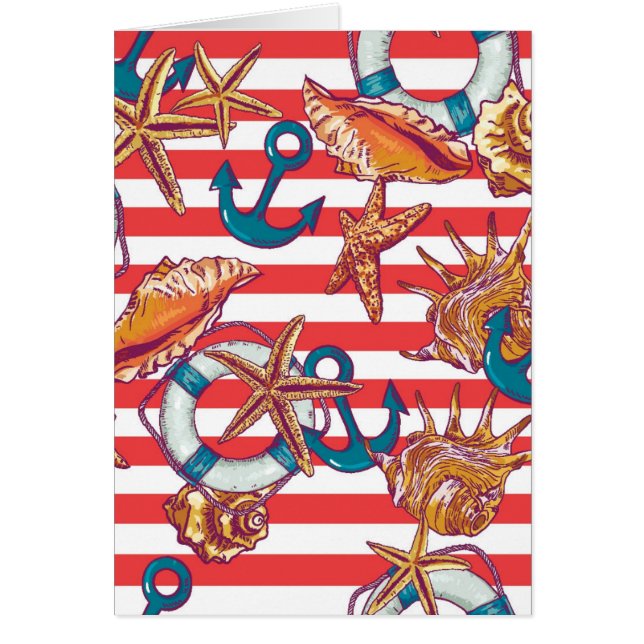 Moderiktigt strandmönster hälsningskort (Framsidan)