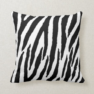 Moderiktigt svartvitt zebra mönstrad kudde