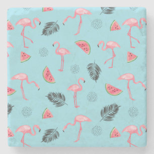 Moderiktigt tropiskt flamingo- & underlägg sten