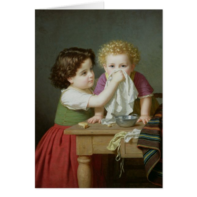 Moderlig instinkt, 1872 hälsningskort (Framsidan)