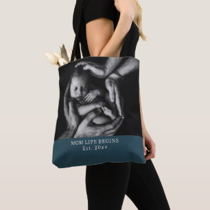 "Moderlivet Börjar" Baby Shower, Födelsedag, Morsd Tygkasse
