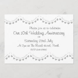 Modern 10-års bröllopsjubileum inbjudan