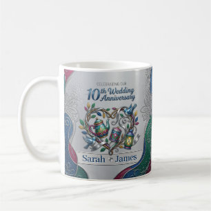 Modern 10-års tennårsdag fotominne kaffemugg