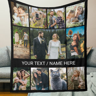 Modern 11 Multi Foto Kollars Minnesgåva Fleecefilt