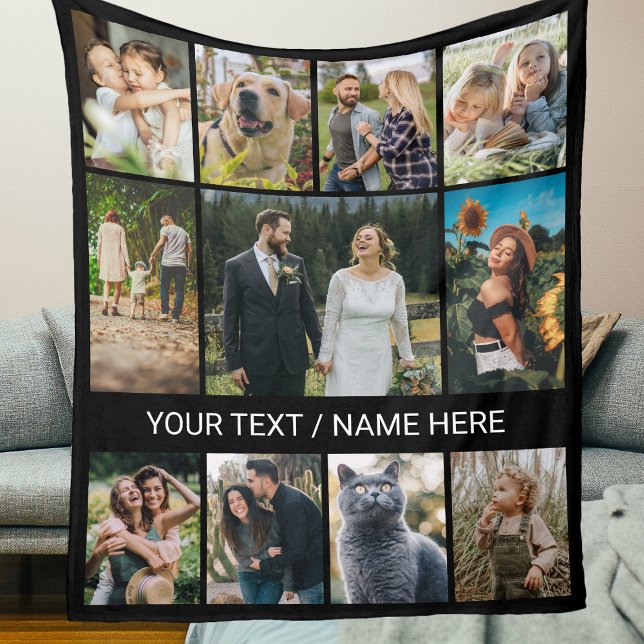 Modern 11 Multi Foto Kollars Minnesgåva Fleecefilt (Skapare uppladdad)