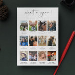 Modern 12 års fotogranskning julkort<br><div class="desc">Vilket år! Ett modernt,  minimalistiskt Helgdag med 12 familjers bilder för att gå igenom ditt senaste år i detalj.</div>