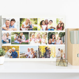 Modern 12-foto-muroniskt rutnät vit canvastryck