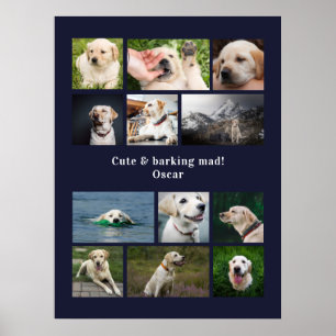Modern 12 hund foto personlig kollage poster