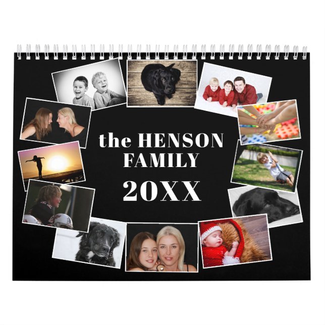 Modern 12 Photo Collage 2026-familj Kalender (Omslag)